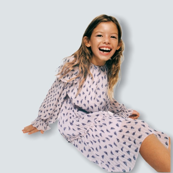 Zara Girls Romantic Mauve Dress - Picture 4 of 4